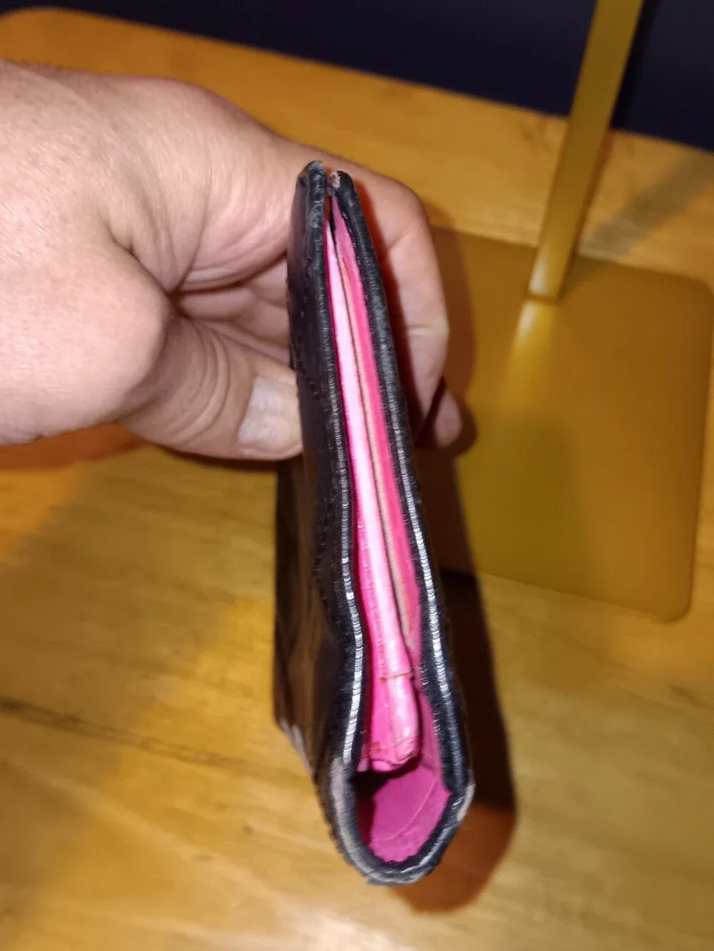 Chanel CC Cambone Leather Pink Interrior Fold Wallet